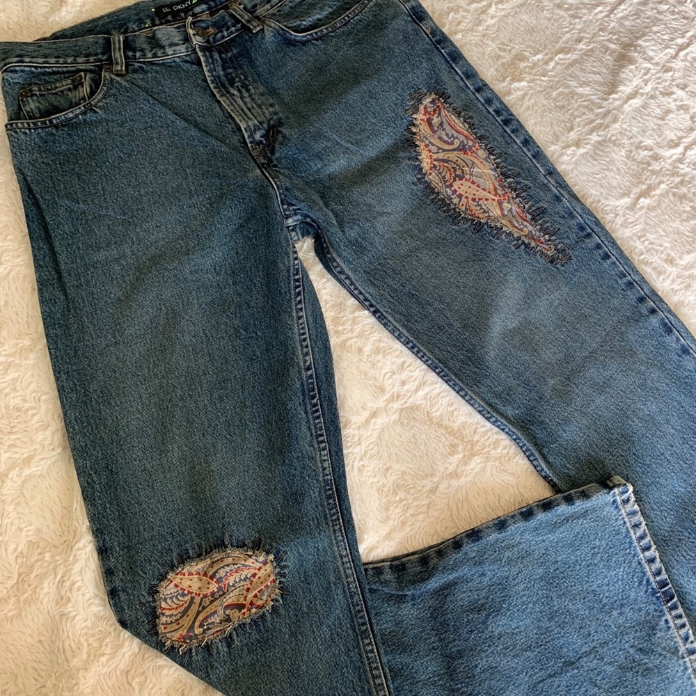 DKNY patch jeans